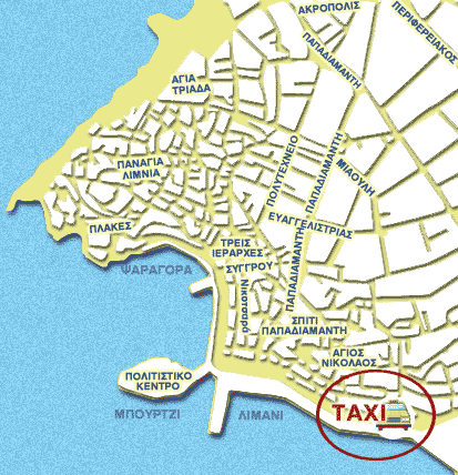 map of Skiathos town